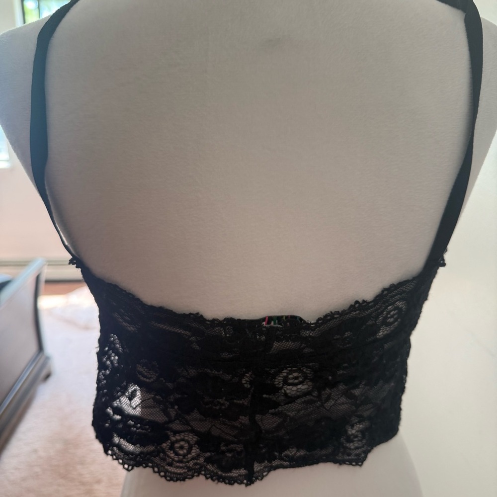 3/$25 Love Black Crop Top with Lace Elegance - Picture 7 of 10